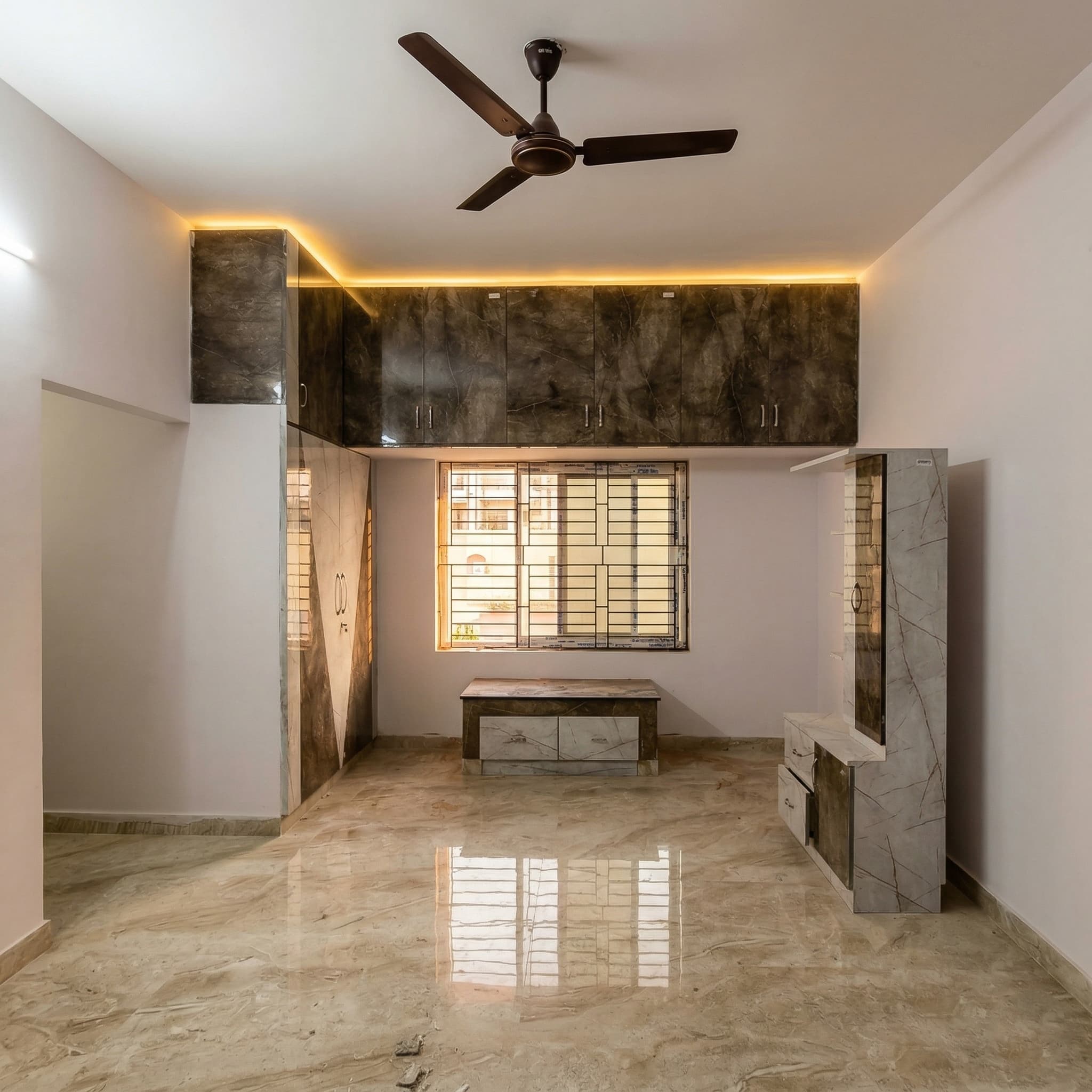 Luxury Residential Interior with LED Cabinets